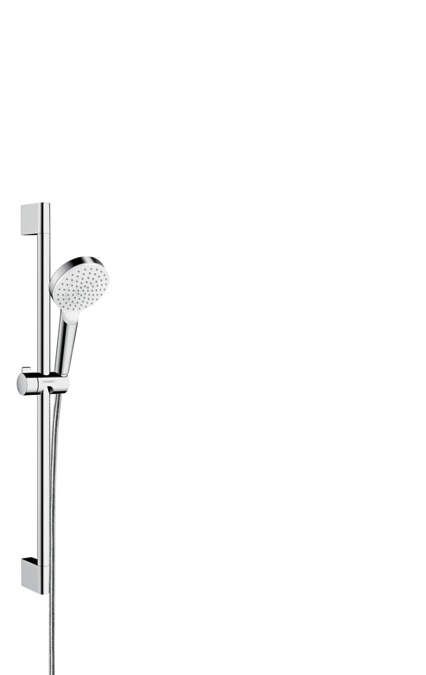 Hansgrohe Crometta - Set sprchovej hlavice, tyče a hadice, EcoSmart 9 l/min, biela/chróm 26535400