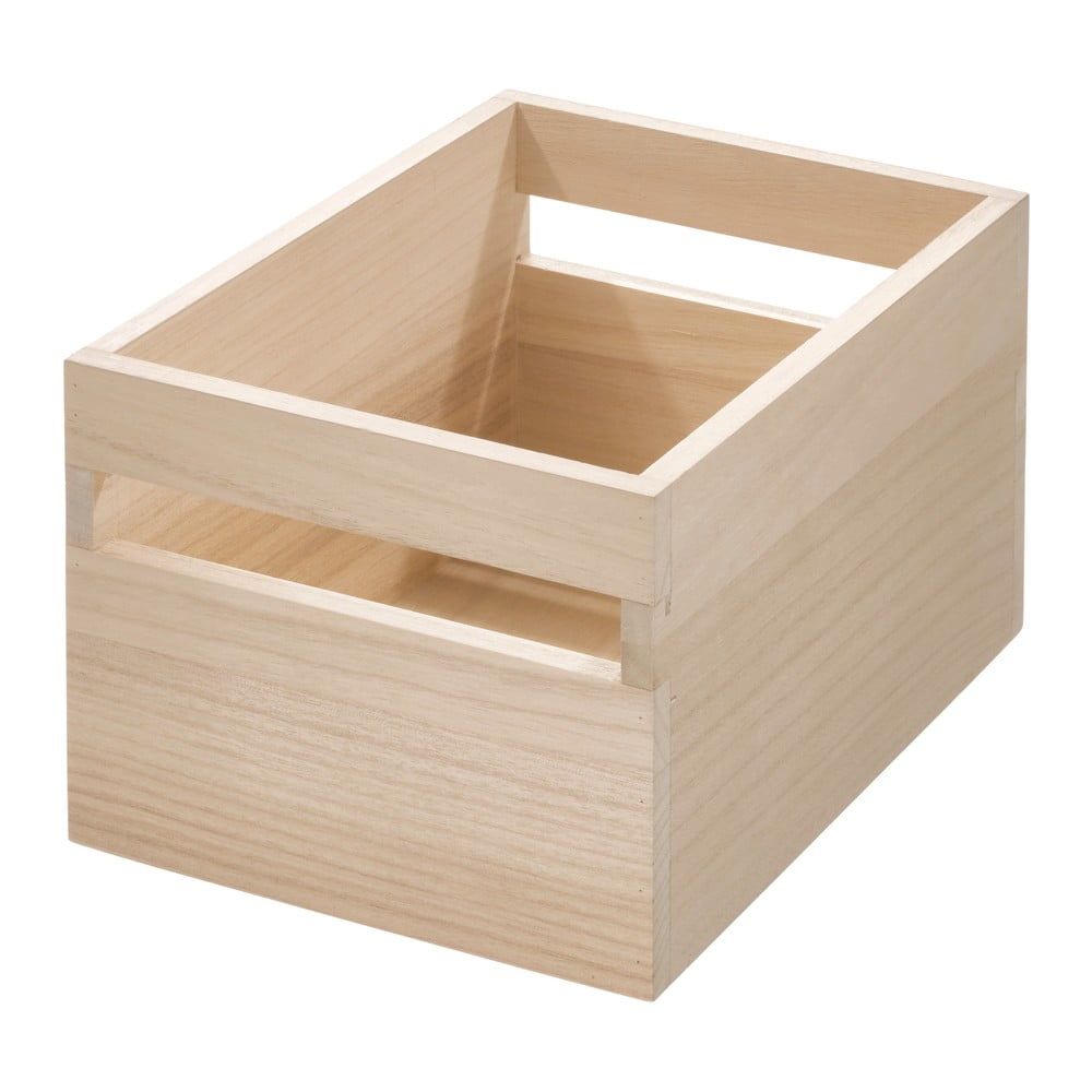 Úložný box z dreva paulownia iDesign Eco Handled, 19 x 25,4 cm