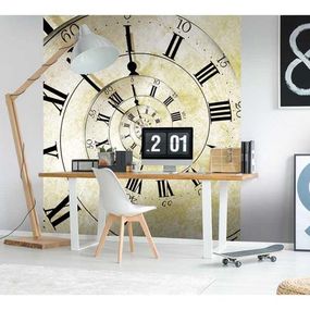 MS-3-0272 Vliesová obrazová fototapeta Spiral Clock, veľkosť 225 x 250 cm