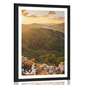 Plagát s paspartou Vršatské bradlá na Slovensku - 40x60 black