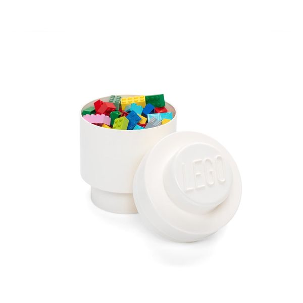 Biely úložný okrúhly box LEGO®, ⌀ 12,5 cm