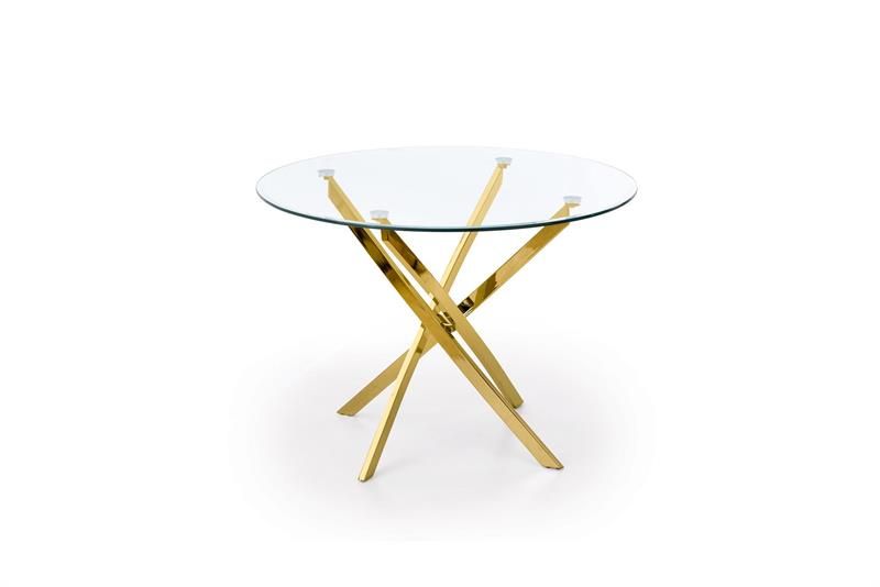 Halmar RAYMOND stôl, doska - transparent, nohy - zlaté