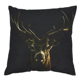 Čierny vankúš s jeleňom Black Deer - 50 * 10 * 50cm