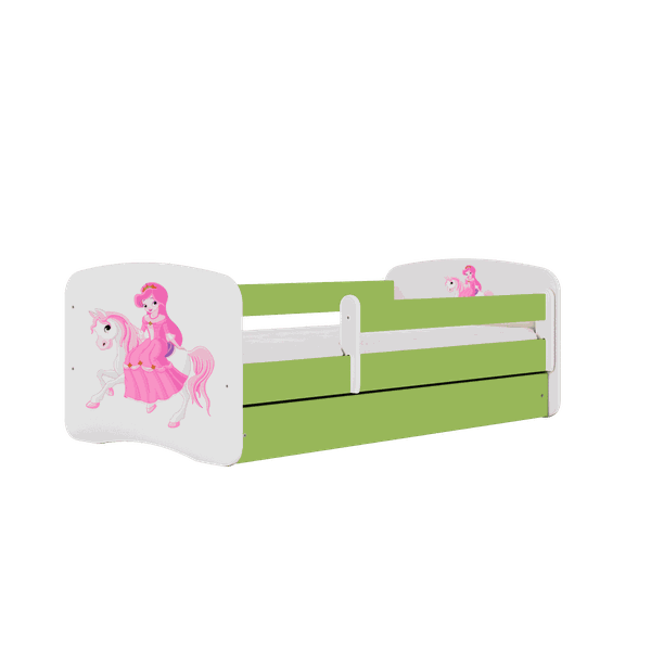 Letoss Detská posteľ BABY DREAMS 160/80- Princezná a koník II Zelená Bez matraca Bez uložného priestoru
