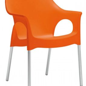 SCAB - Stolička OLA - oranžová/hliník