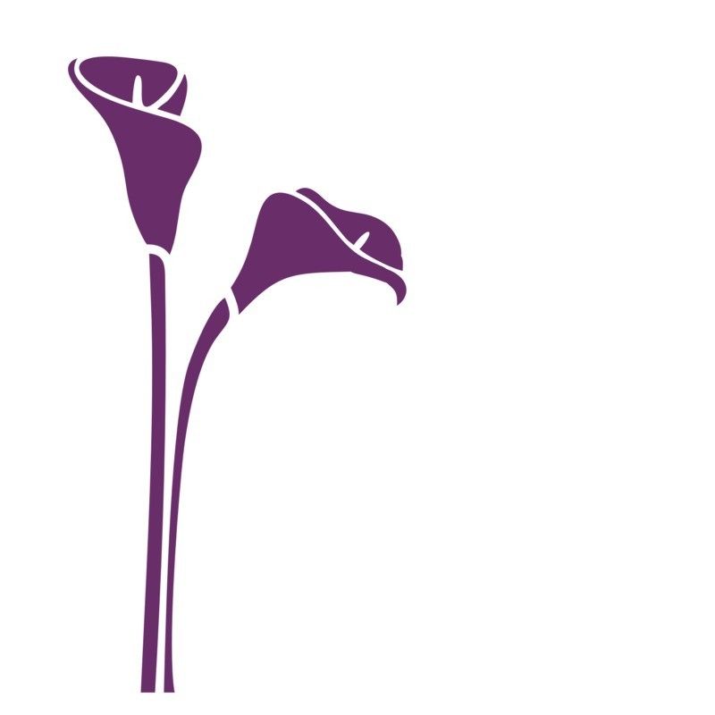 Pieris design Kala flower - nálepka na stenu levanduľová