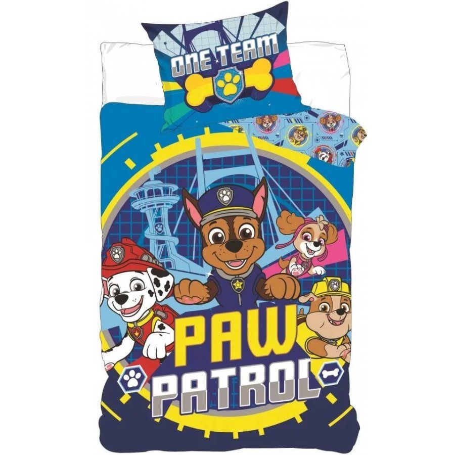 BrandMac · Bavlnené posteľné obliečky Tlapková patrola - Paw Patrol - motiv One Team - 100% bavlna - 70 x 90 cm + 140 x 200 cm