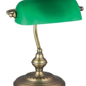Stojanová lampa Bank 4038 (bronzová + zelená)