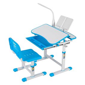 Detský rastúci písací stôl s nastaviteľnou výškou, modrý