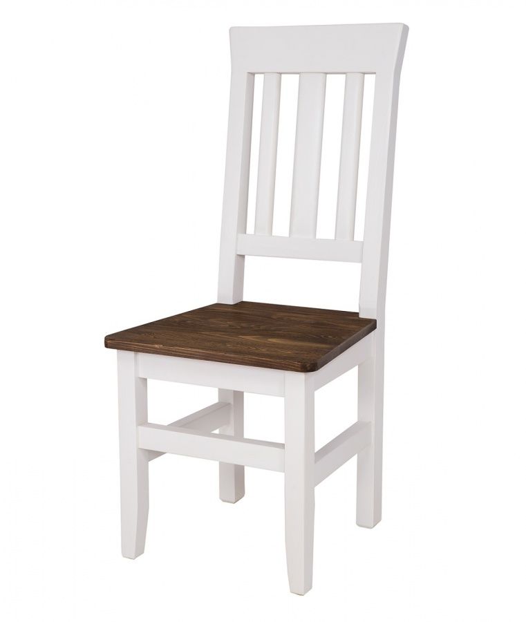 Masívne jedálenská stolička skn 04 - k03 biela patina