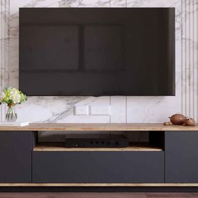 Dizajnový TV stolík Belisario 180 cm antracitový