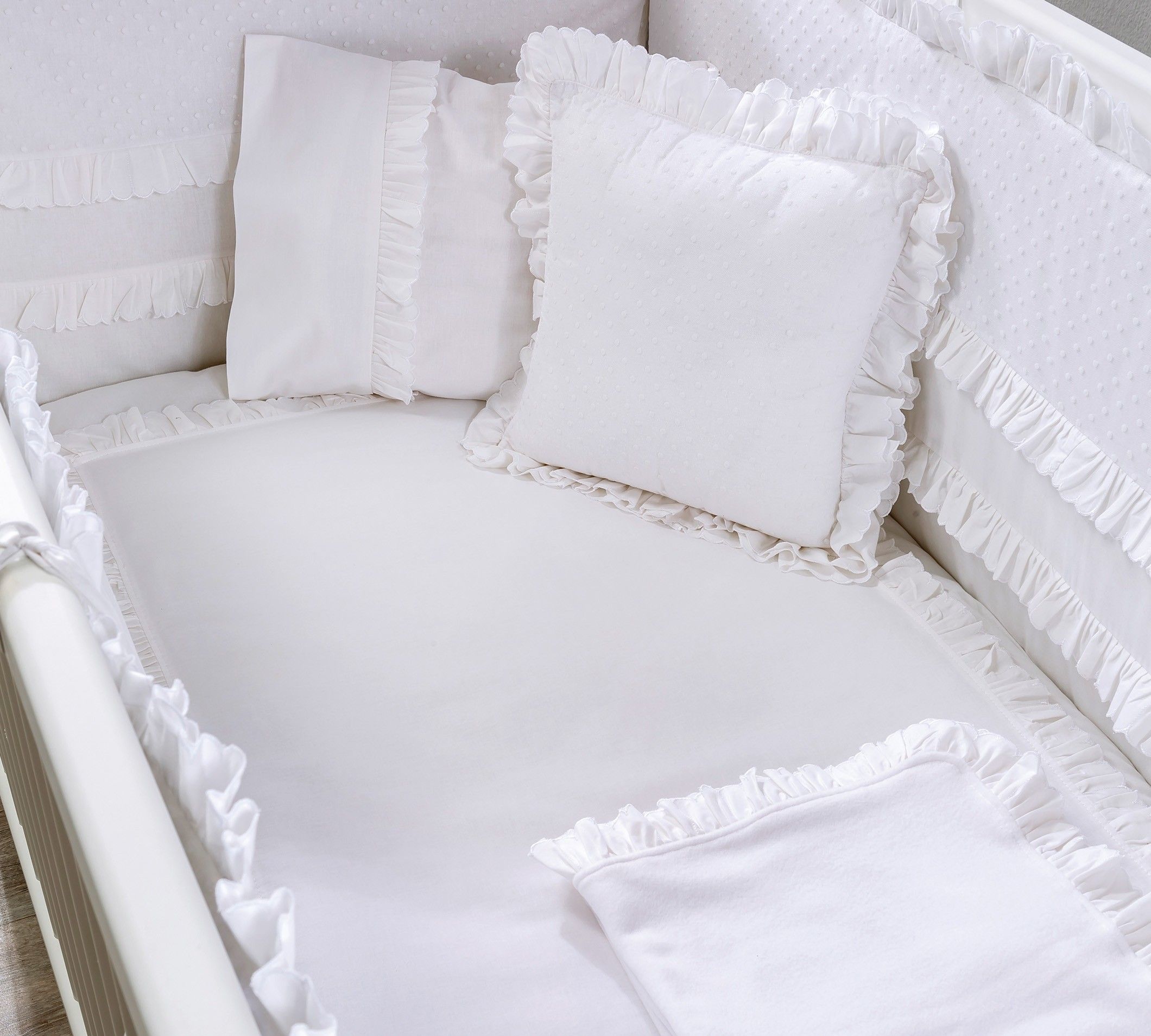 ČILEK - Súprava posteľnej bielizne do postieľky biela 70x130 cm