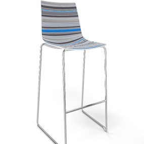 GABER - Barová stolička COLORFIVE ST - vysoká, sivomodrá/chrómová