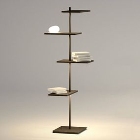 Vibia Suite multifunkčná stojaca LED lampa, 133 cm, Obývacia izba / jedáleň, polykarbonát, Energialuokka: F, P: 46 cm, L: 46 cm, K: 133cm