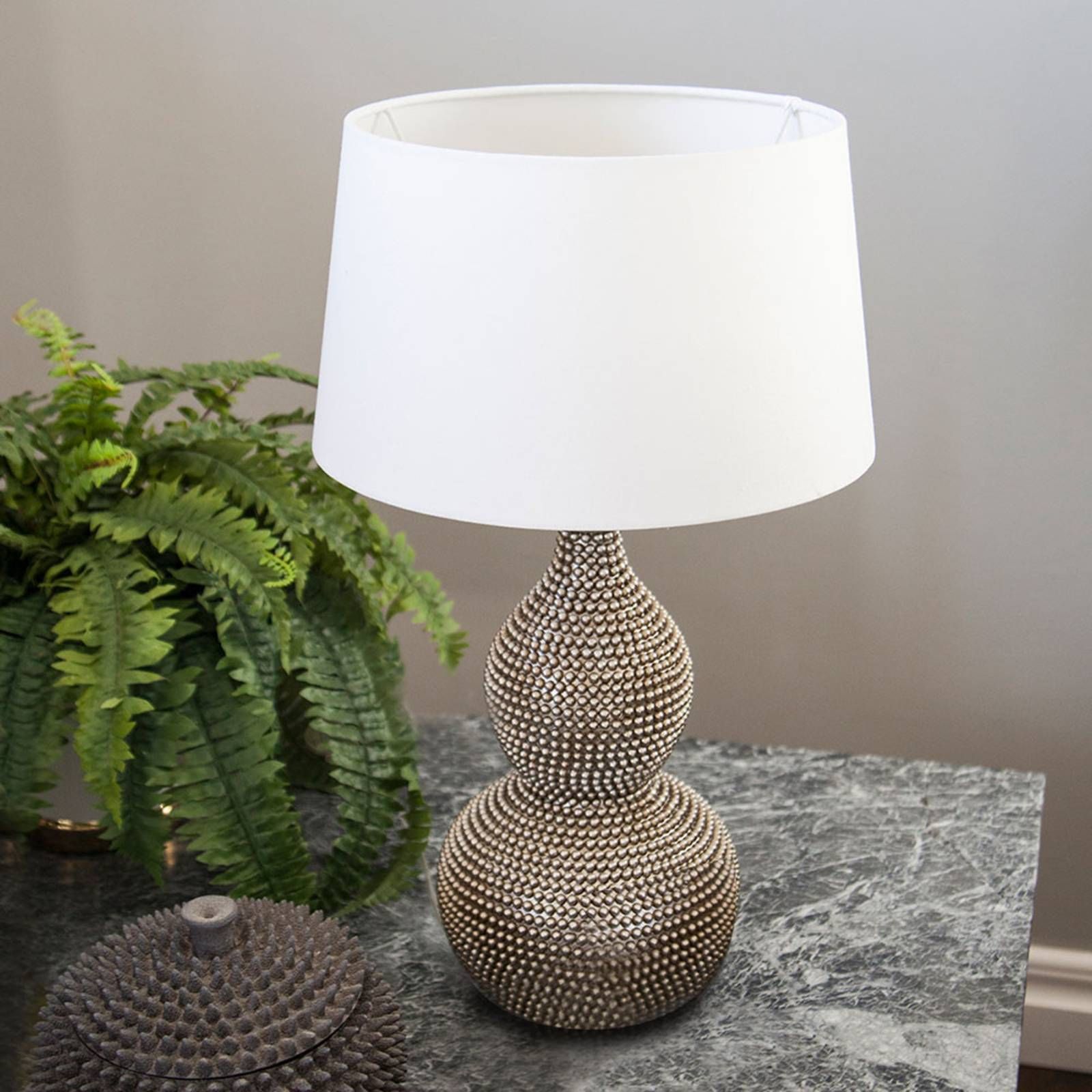 By Rydéns Lofty stolová lampa látková biela, Obývacia izba / jedáleň, kov, textil, E27, 40W, K: 56cm