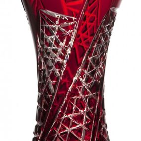 Krištáľová váza Fan, farba rubínová, výška 305 mm