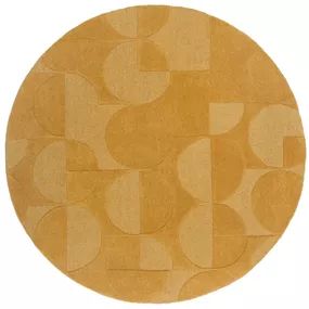 Flair Rugs koberce Kusový koberec Moderno Gigi Ochre kruh - 160x160 (priemer) kruh cm