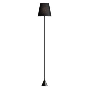 Modo Luce Lucilla stojaca lampa Ø 30 cm čierna, Obývacia izba / jedáleň, kov, bavlna, E27, 70W, K: 180cm