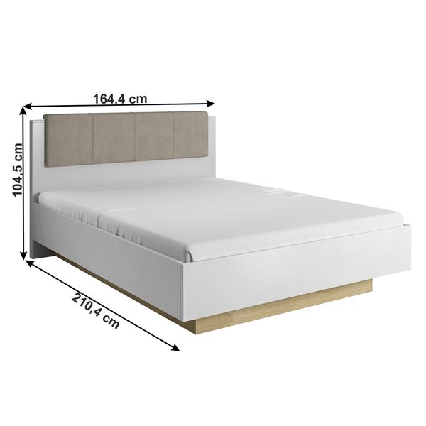 Manželská posteľ s úložným priestorom City 160x200 cm - biela / dub grandson / biely lesk
