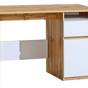 Detský písací stôl liana - biela/dub wotan