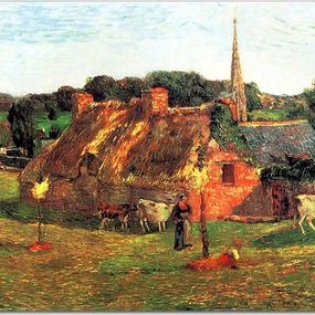 Paul Gauguin Obraz Lollichon's Field and the Church of Pont-Aven zs17140