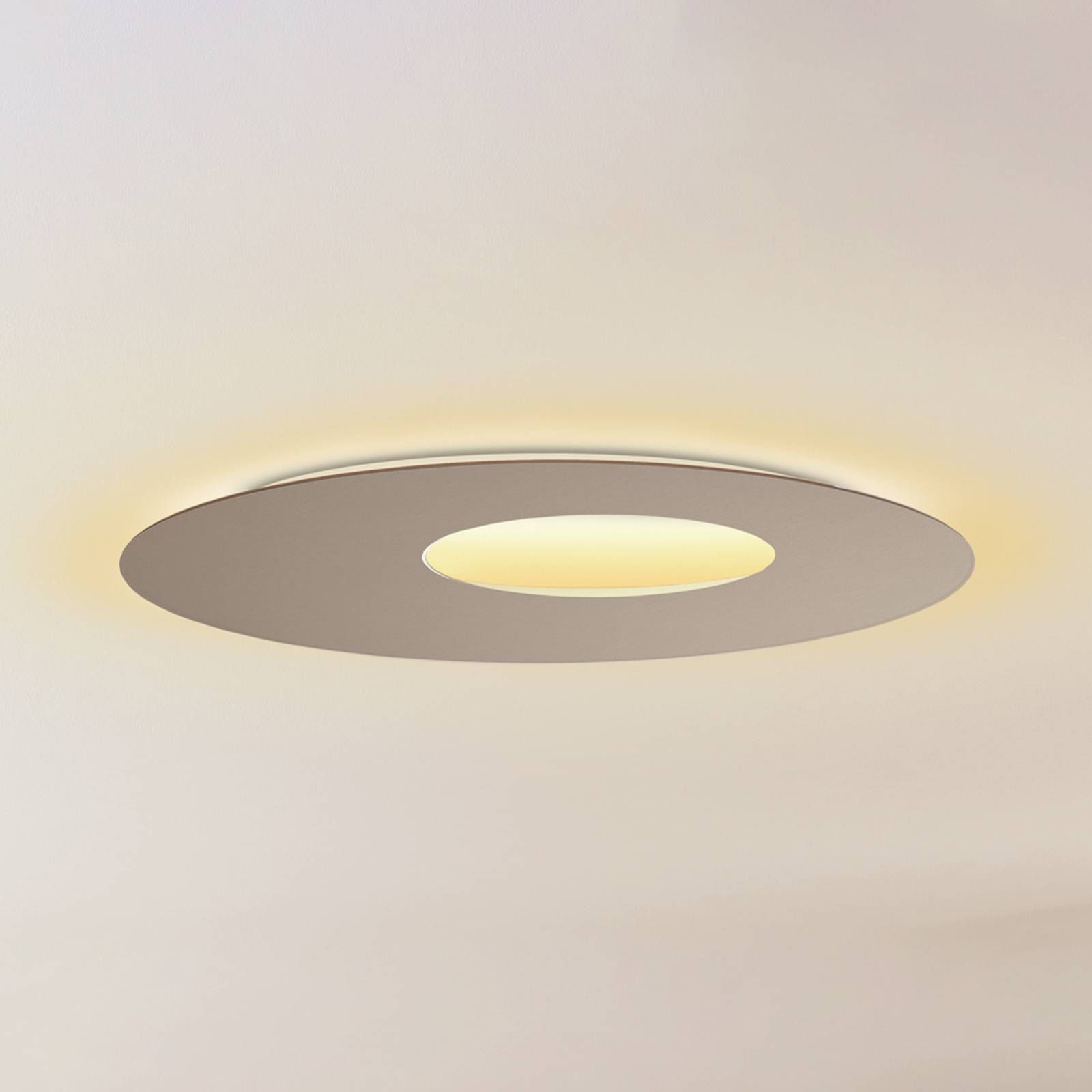 Escale Blade Open nástenné LED svetlo taupe Ø59 cm, Obývacia izba / jedáleň, hliník, 50W