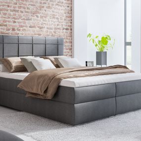 Kreative Furniture & Design Bari 3 Boxspring s podnožou matrac Bonell a topper sivá
