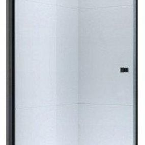 MEXEN - PRETORIA krídlové dvere 90x190 cm 6mm, čierne, transparent so stenovým profilom 852-090-000-70-00