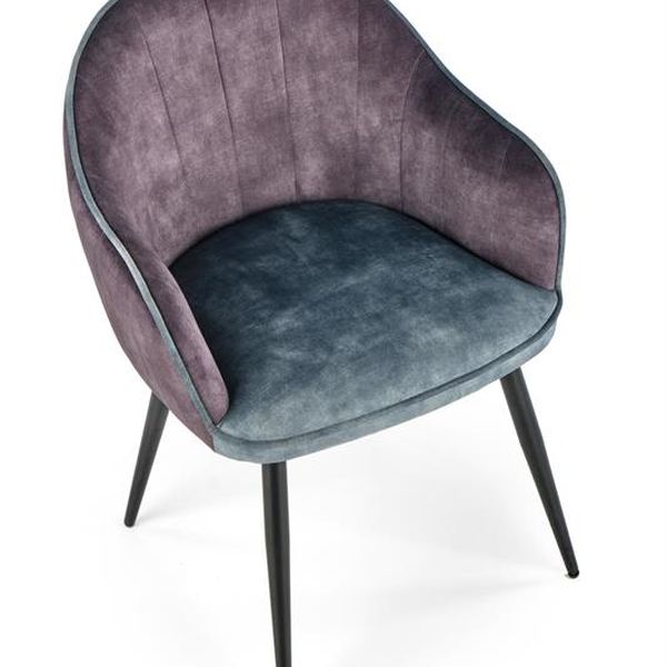 Halmar K440 stolička tmavo šedá/modrá