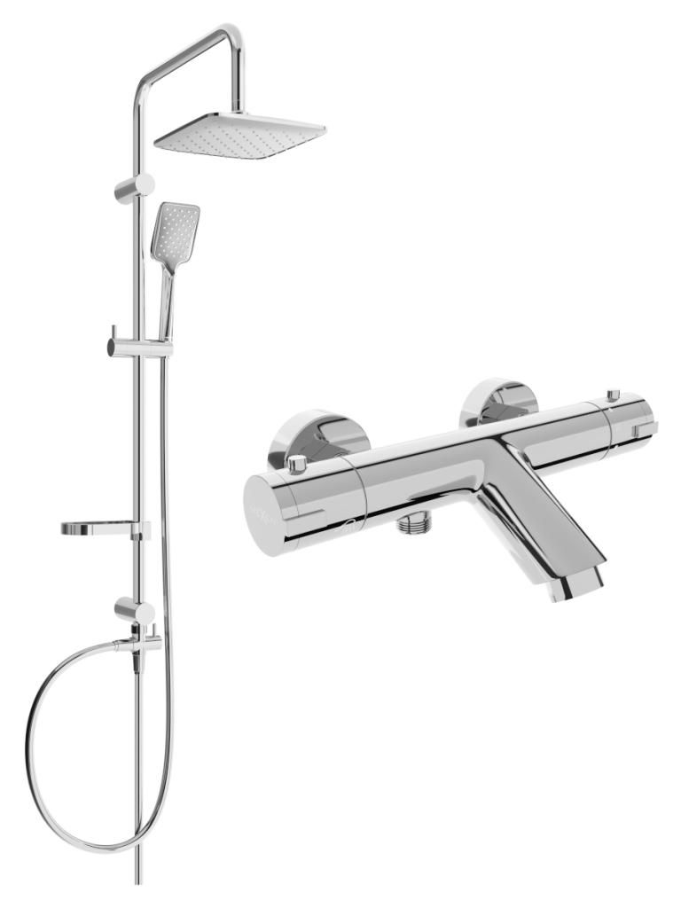MEXEN/S - Sven sprchový stĺp vrátane vaňovej termostatickej batérie Kai, chróm 77300262-00