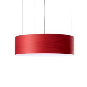 LZF LamPS Gea Slim závesné LED Casambi-App červené, Obývacia izba / jedáleň, drevená dyha, plast, kov, 25W, K: 15cm