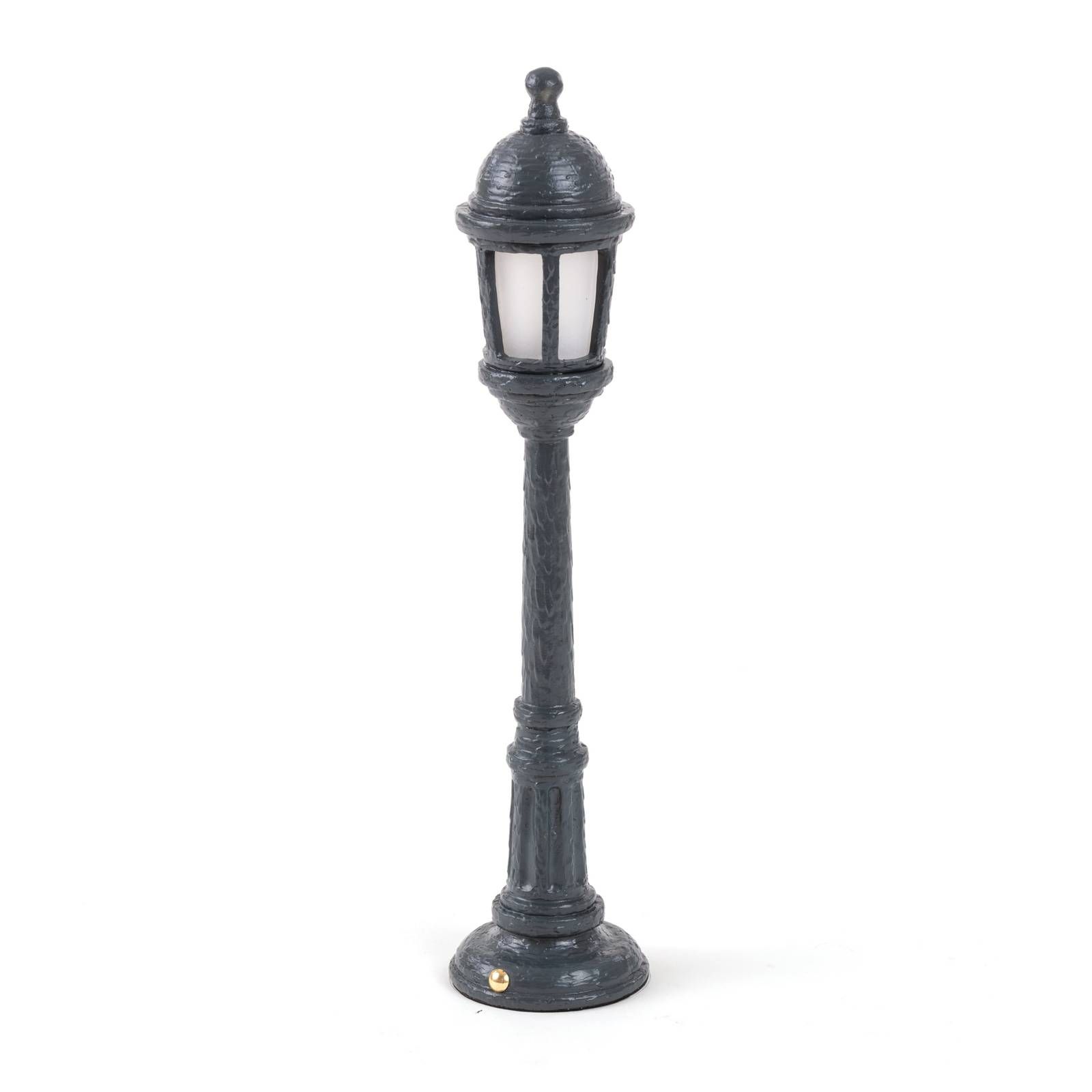 SELETTI Vonkajšie LED svietidlo Street Lamp batéria, sivá, syntetická živica, 3W, K: 42cm