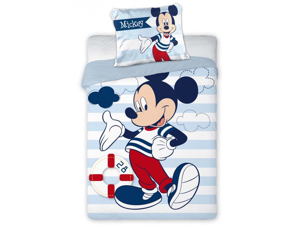 Faro Obliečky do postieľky Mickey Mouse Námorník,100x135/40x60 cm