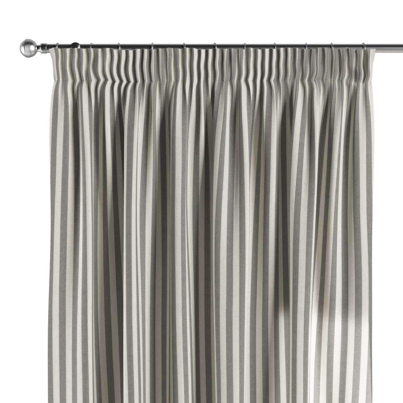 Dekoria Záves na riasiacej páske, sivo-biele prúžky, 130 × 260 cm, Quadro, 136-12