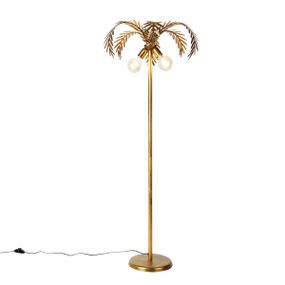 Vintage stojaca lampa zlatá 2-svetlá - Botanica