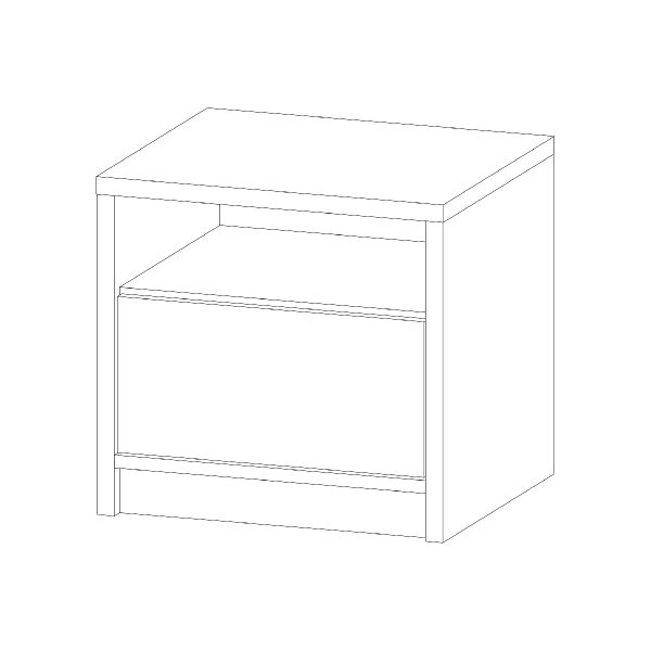 Nočný stolík Aurin BC - pieskový buk / biela