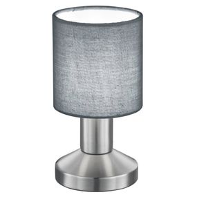 Trio Lighting Sivá stolná lampa Garda, Obývacia izba / jedáleň, kov, plast, E14, 25W, K: 18cm