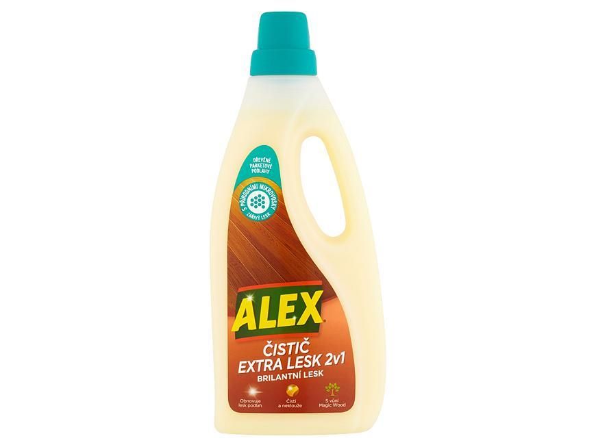 Čistič Alex, extra lesk 2v1, na drevené podlahy, 750 ml