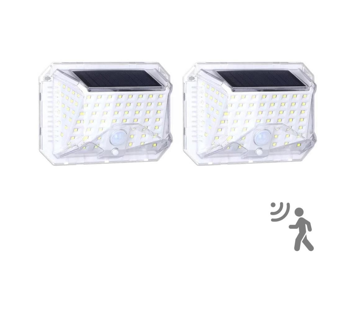 Aigostar - SADA 2xLED Solárne nástenné svietidlo so senzorom LED/1,48W/5V IP65