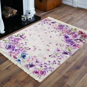 DomTextilu Kvetinový koberec v odtieňoch fialovej farby 19705-179588