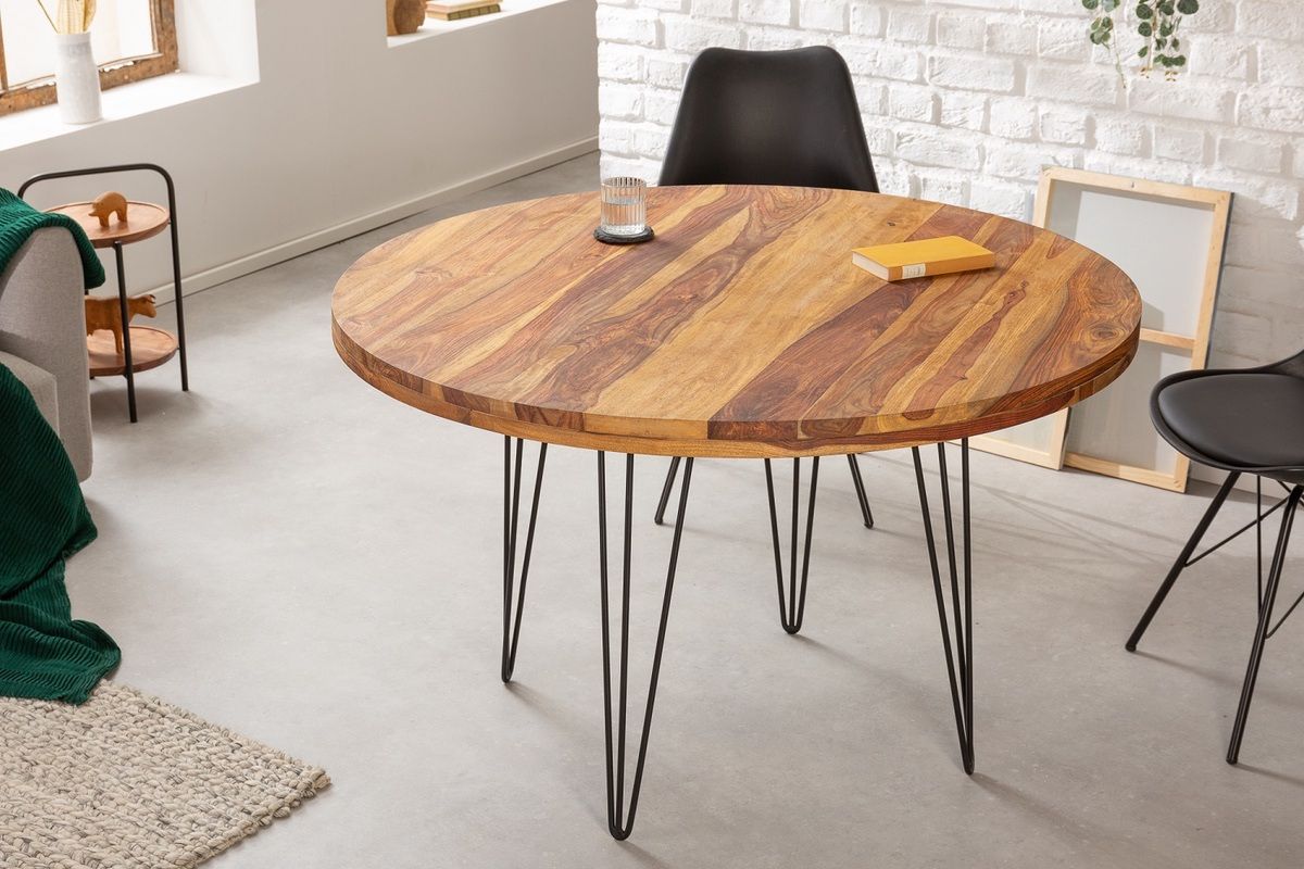 LuxD Dizajnový okrúhly jedálenský stôl Elegant 120 cm Sheesham