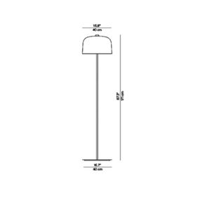 Luceplan Zile stojaca lampa, čierna matná, Obývacia izba / jedáleň, oceľ, bioplast (PLA), E27, K: 171cm