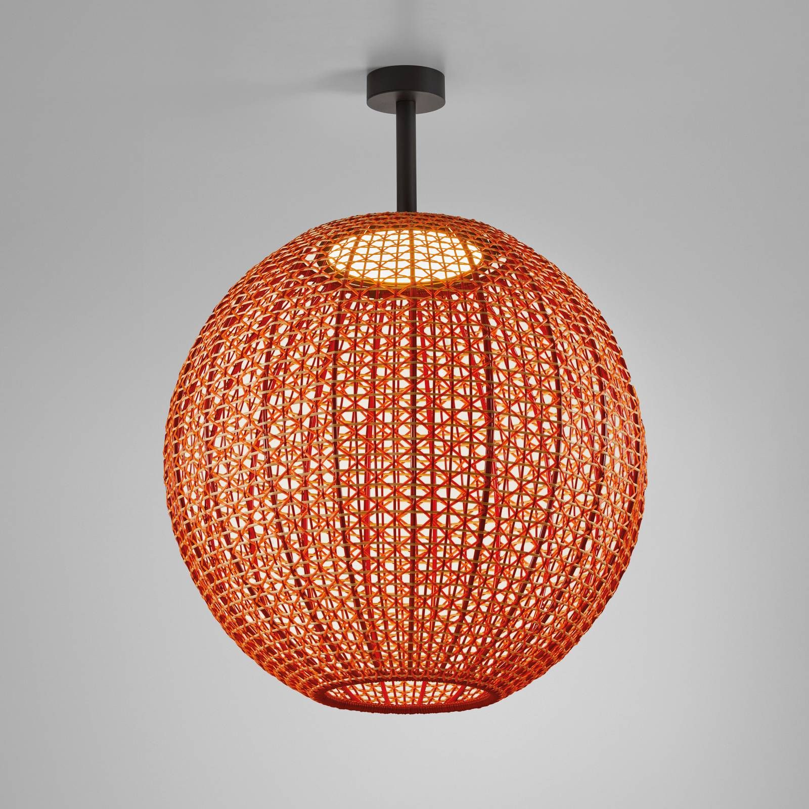 Bover Nans Sphere PF/80 LED svetlo červená, ušľachtilá oceľ, hliník, syntetické vlákno, polykarbonát, 24W, K: 101cm