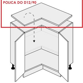 ArtExt Kuchynská linka Quantum Kuchyňa: Polica do skrinky D12/90