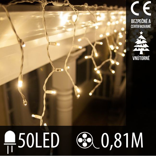 Vianočná LED svetelná záclona vnútorná - 50LED - 0,81M Teplá biela