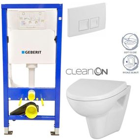 GEBERIT DuofixBasic s bielym tlačidlom DELTA50 + WC CERSANIT CLEANON PARVA + SEDADLO 458.103.00.1 50BI PA1