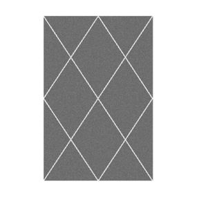 Dekoria Koberec Royal Rhombs dark grey/cream 160x230cm, 160 × 230 cm