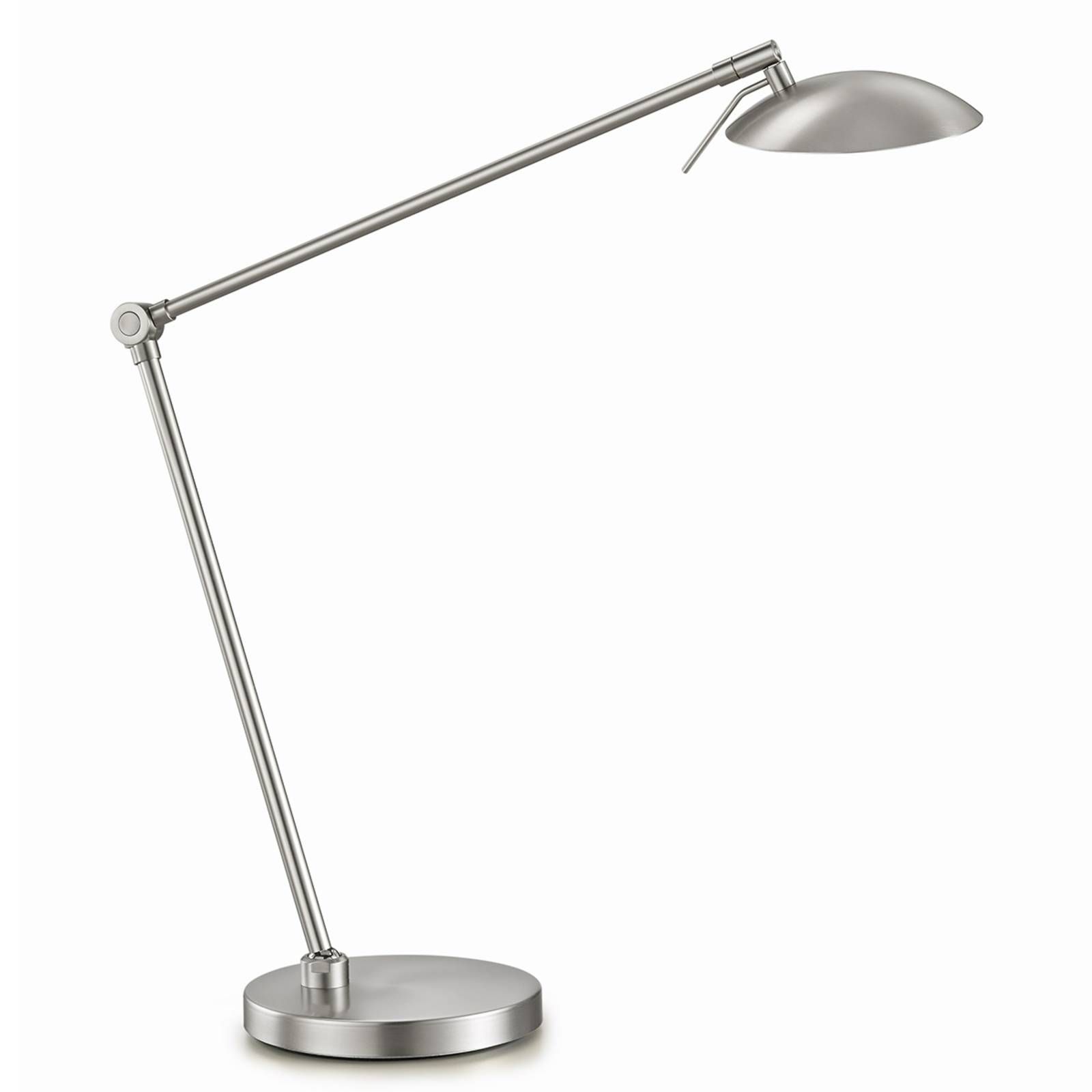 Knapstein Stmievateľná stolná LED lampa Beatrice matný nikel, Pracovňa / Kancelária, kov, 16.8W, K: 70cm