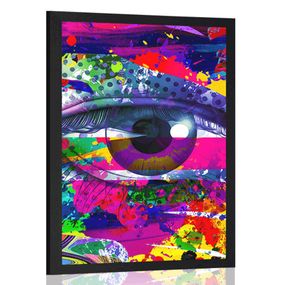 Plagát ľudské oko v pop-art štýle - 40x60 black