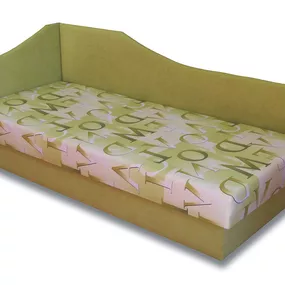 Jednolôžková posteľ (váľanda) 80 cm Lux 87 (Svetlozelená 72 + Muro 30) (L)